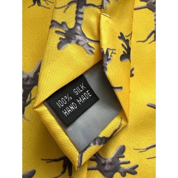 GIANT MICROBES TIE Drew Oliver YELLOW GRAY SCIENCE SILK STANDARD - Picture 5 of 5